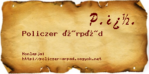 Policzer Árpád névjegykártya